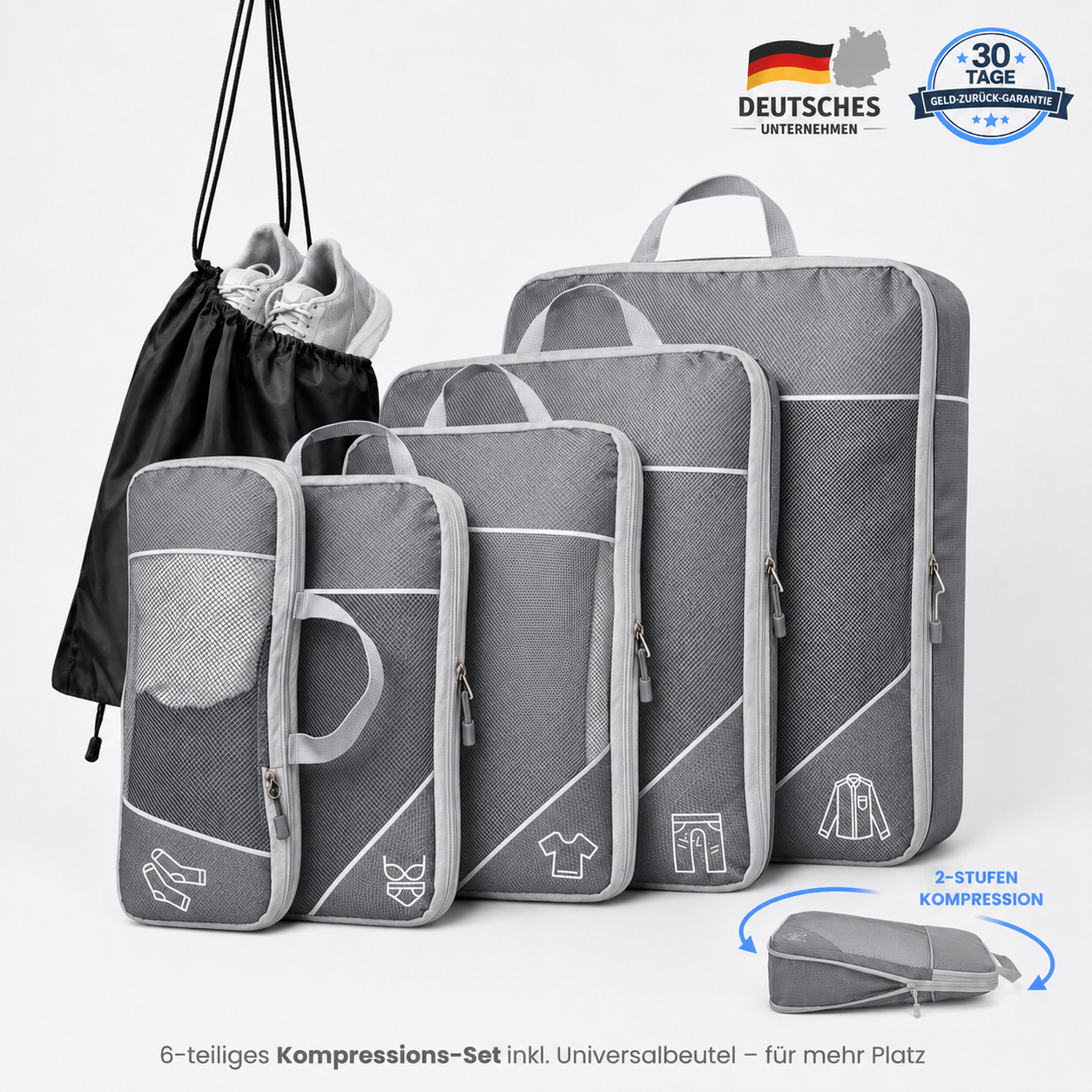 Packfreunde | Koffer Organizer mit Kompression