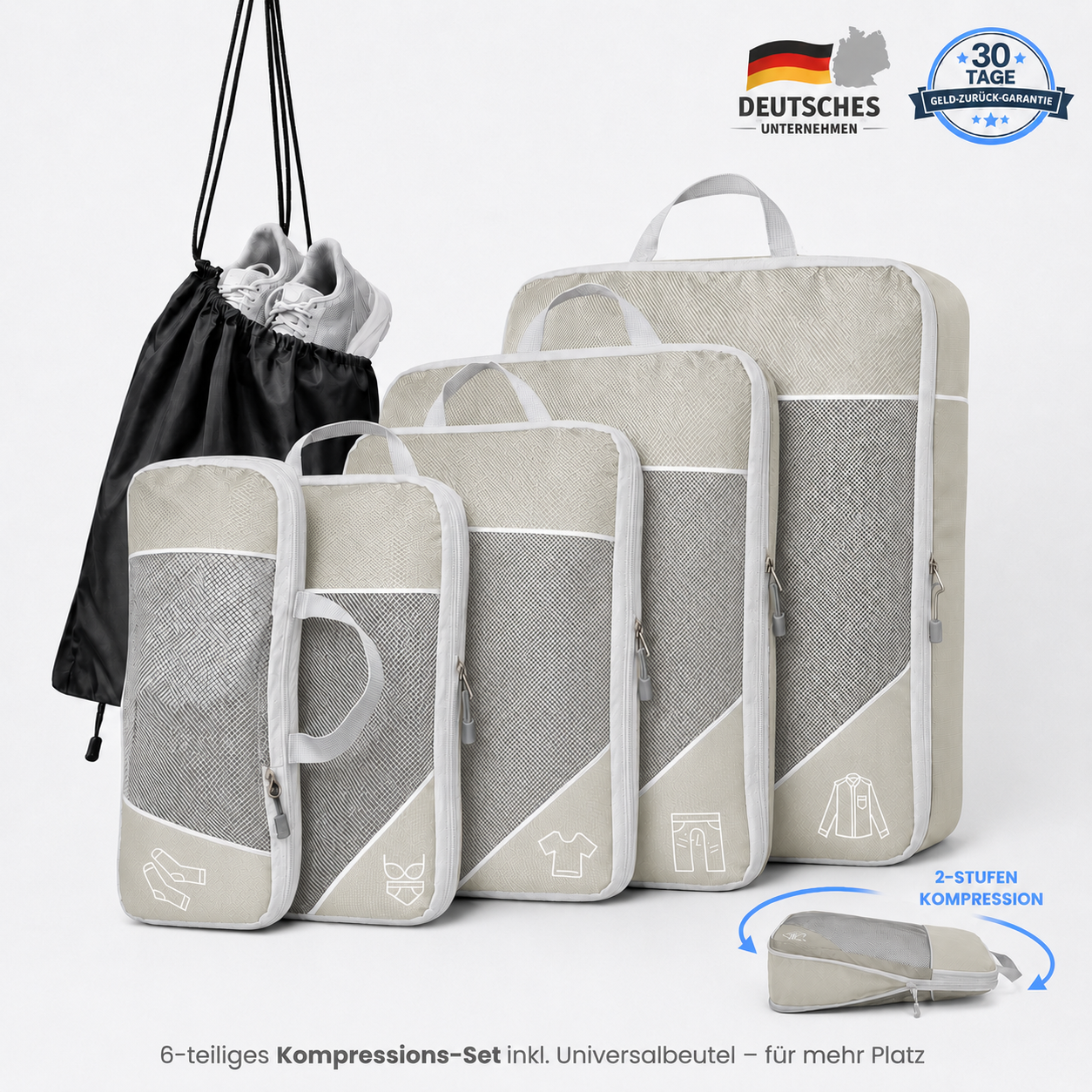 Packfreunde | Koffer Organizer mit Kompression