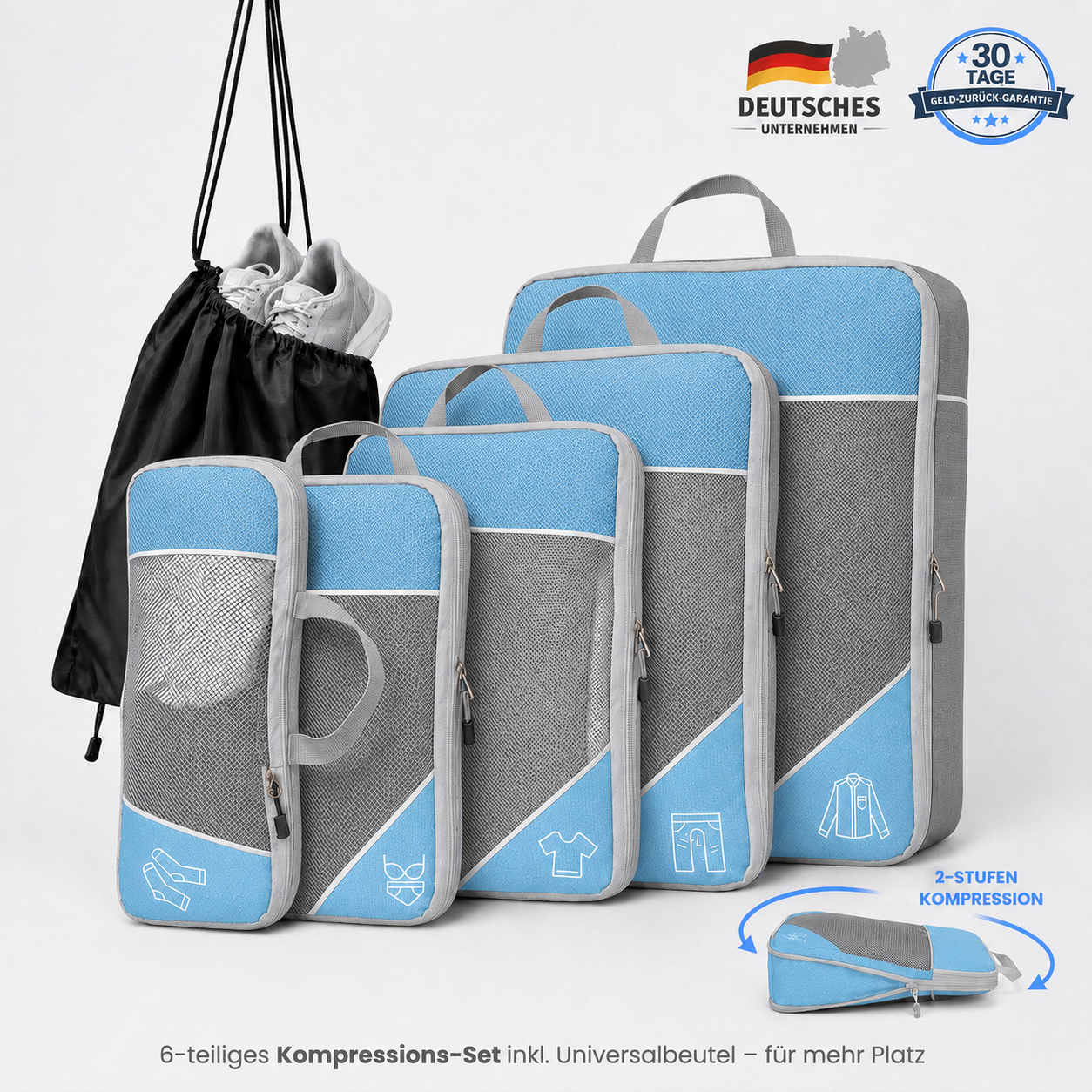Packfreunde | Koffer Organizer mit Kompression
