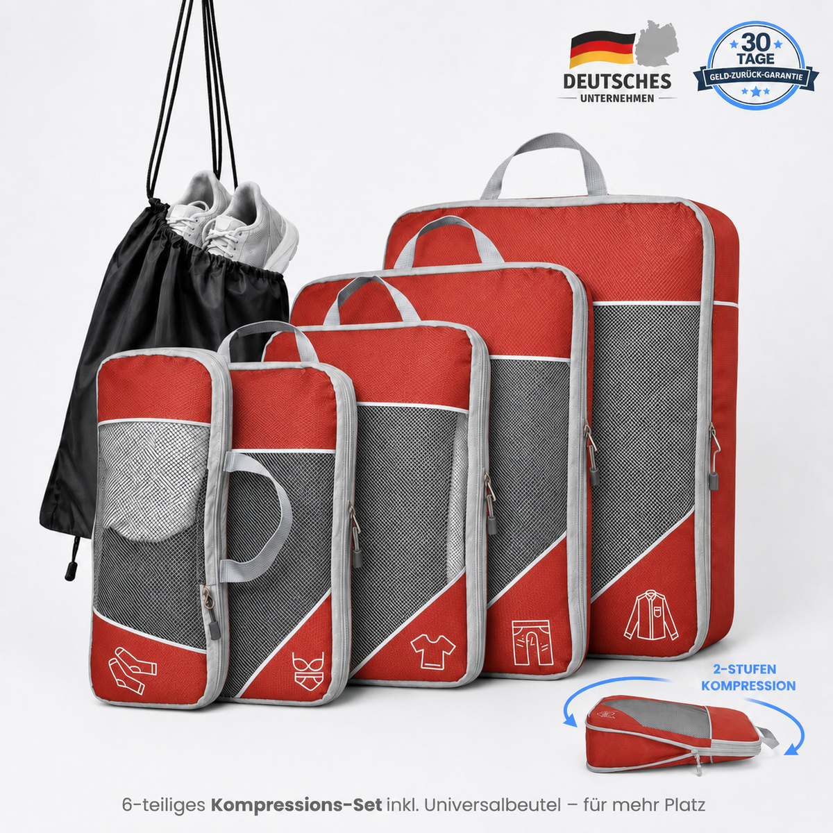 Packfreunde | Koffer Organizer mit Kompression