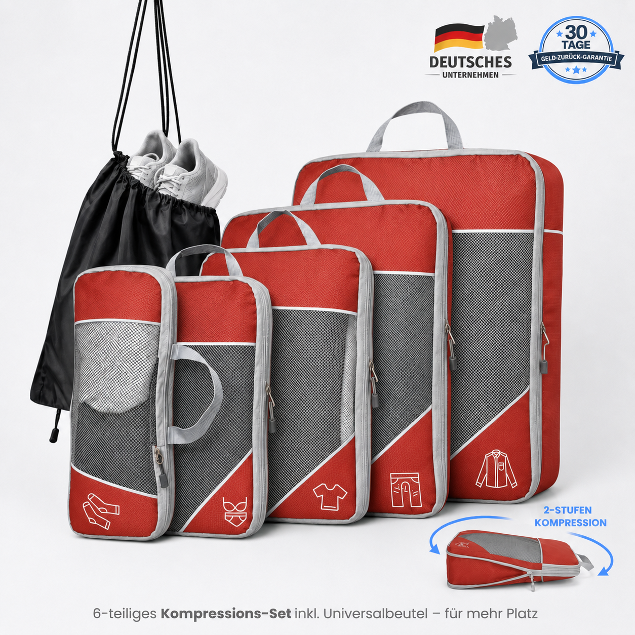 Packfreunde | Koffer Organizer mit Kompression