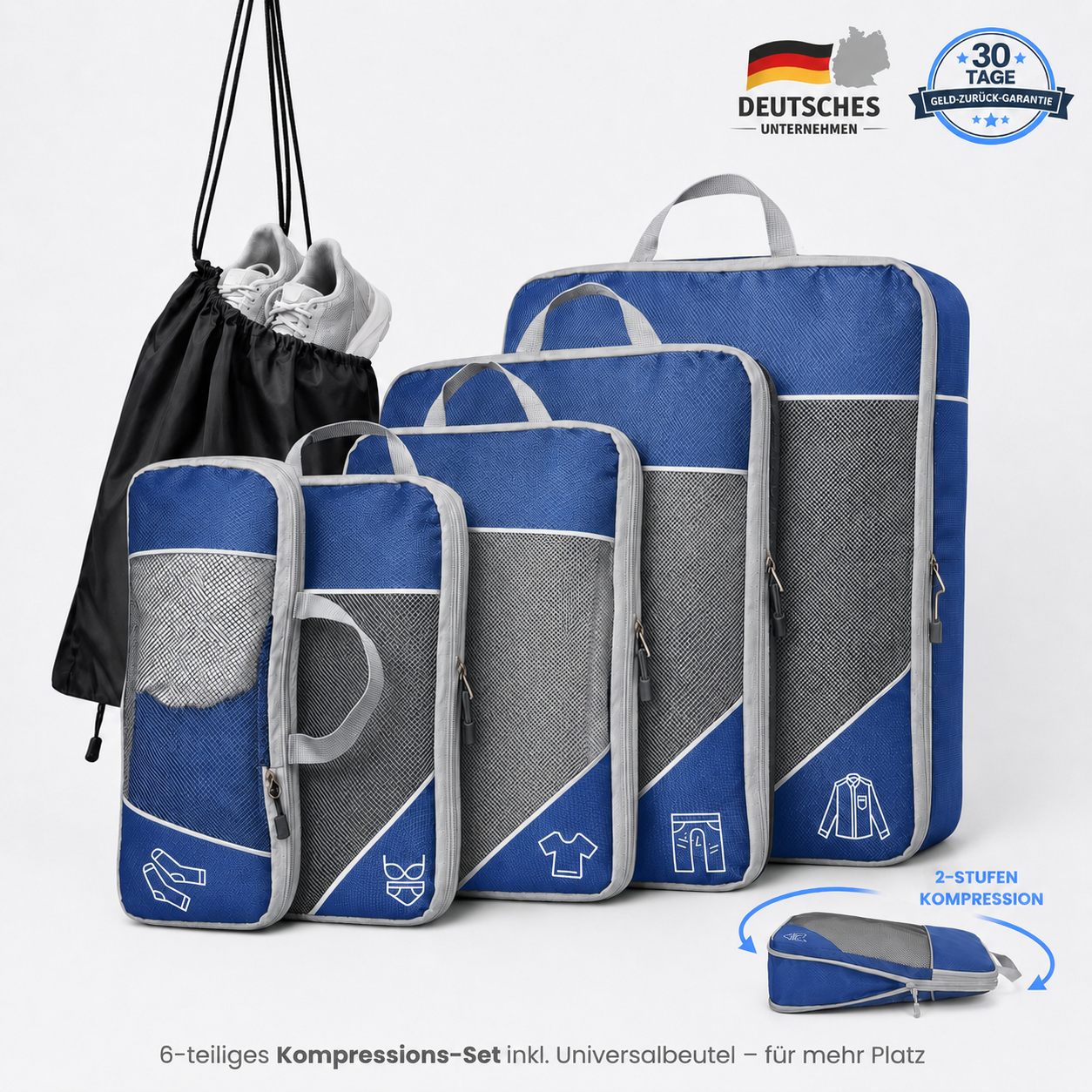 Packfreunde | Koffer Organizer mit Kompression